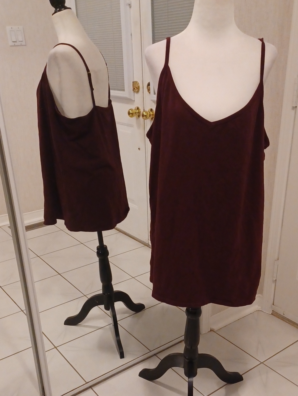 4/$40 Burgundy Spaghetti Strap Camisole - Size 3X